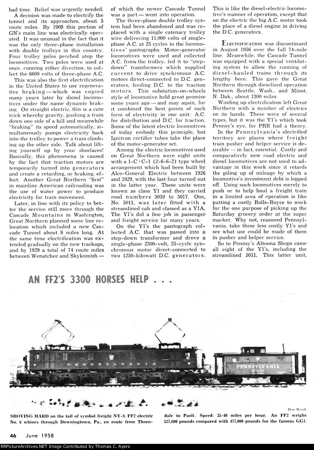 Pennsy's "New" FF-2 Electrics, Page 46, 1958
